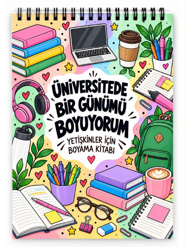 Mandala Boyama Kitabı - Yetişkinler İçin Boyama Sayfaları - Üniversite Bir Gün
